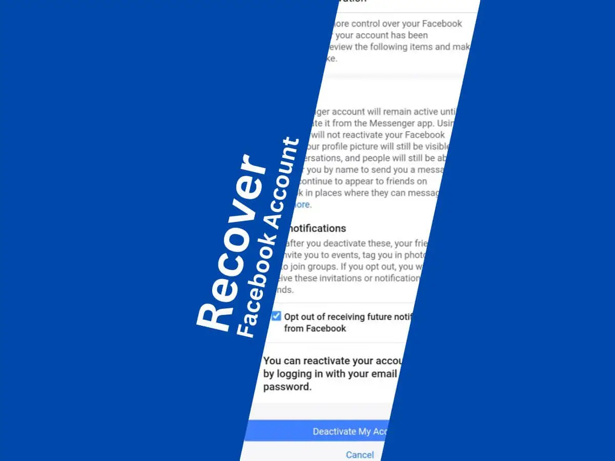 How to recover permanently deleted facebook account after 90 days